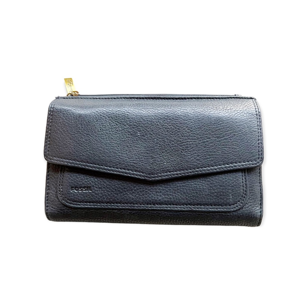Fossil Genuine Leather Wallet, Black Size L7.5” X W5”